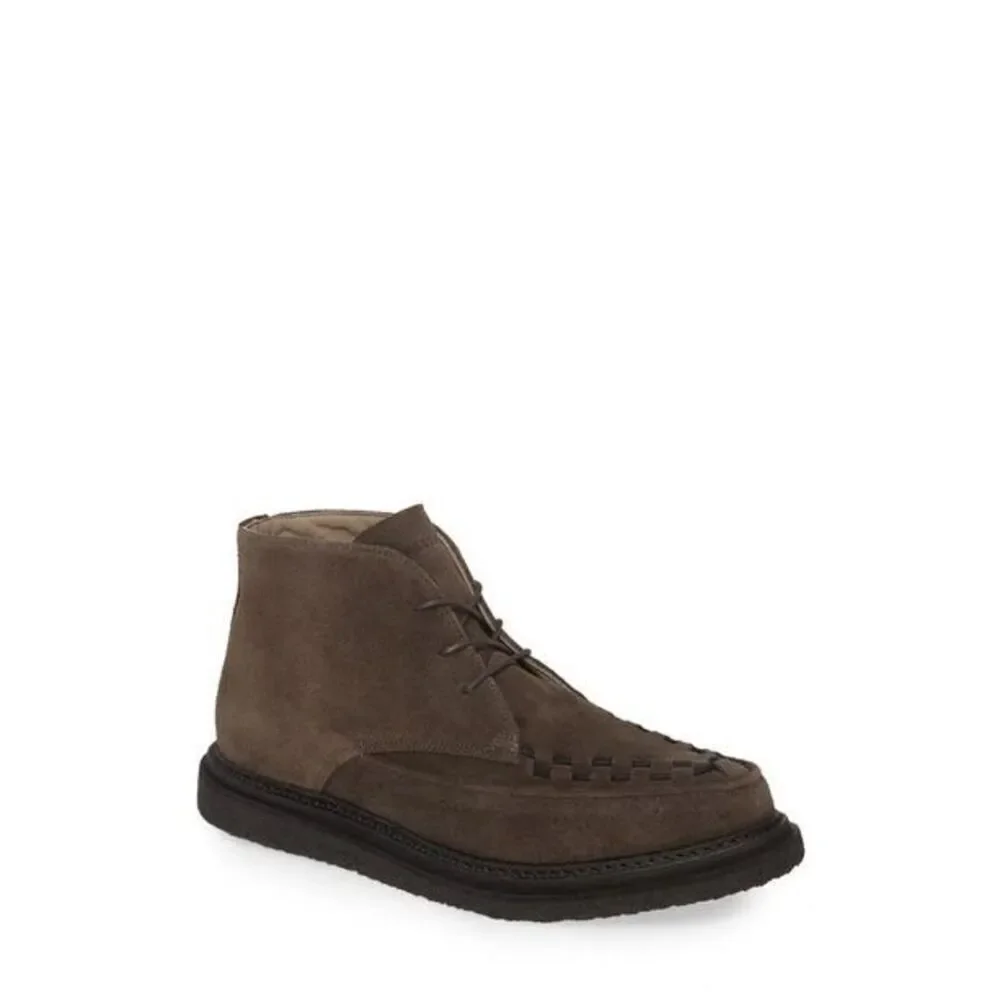 AllSaints Mens Brown Leon Suede Leather Lace Up Woven Chukka Boots Size 42